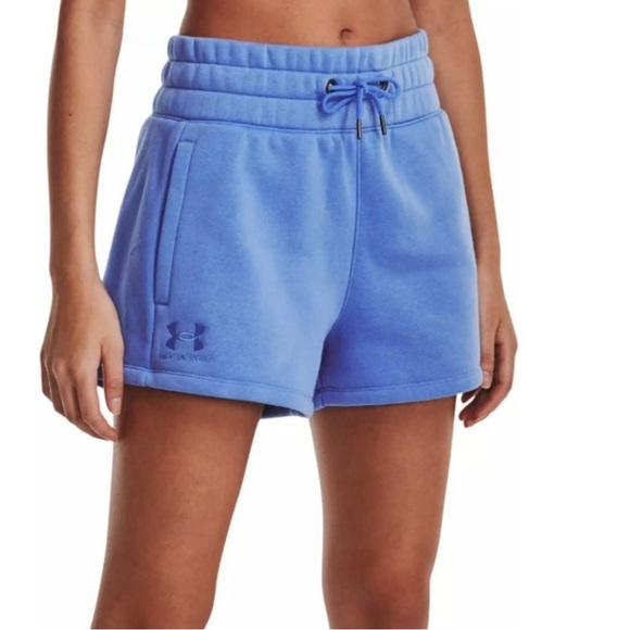Under Armour Women's Playback Fleece Shorts Medium Blue Tennis Pickleball - Picture 1 of 9